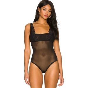 HAH U Up Bodysuit in Noir Black Size Small